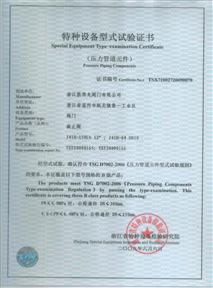 Special Equipment Type-examination Certificate-Globe valves